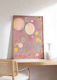 Hilma Af Klint Wall Art, The Ten Largest No 8 Adulthood Poster, Pastel Abstract Gicl??e Trendy Art Print, Museum Printable, Home Decor - thumbnail 1