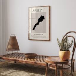 Morocco Map Vintage Abstract Wall Art Print Picasso + Matisse Inspired Travel Poster - thumbnail 2
