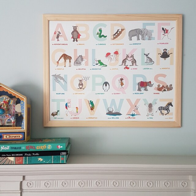 Alphabet Nursery Print - The Original A To Z Of Emotions Animal Hand Illustrated/Inspiring/Kid's Prints/Baby Gift/Christening - image 1