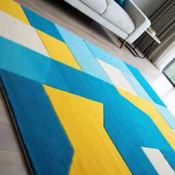 Modern Multi Color Hand Tufted Wool Rugs, Handmade Blue Oushak Rug, Floral Area Contemporary Carpet For Kitchen, Kids Runner Rugs - thumbnail 3