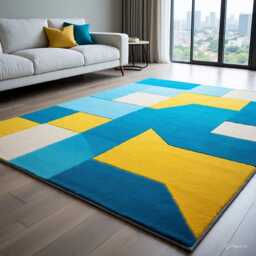 Modern Multi Color Hand Tufted Wool Rugs, Handmade Blue Oushak Rug, Floral Area Contemporary Carpet For Kitchen, Kids Runner Rugs - thumbnail 1