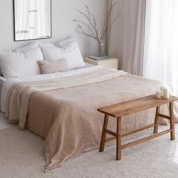 Organic Muslin Bedspread, Twin Full Size Coverlet, Gauze Bed Cover King, Oversize Queen Cotton Throw Blanket For Couch - thumbnail 1