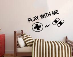 Gamer Wall Decal Video Game Controller, Gaming Room Decor 4004 - thumbnail 1