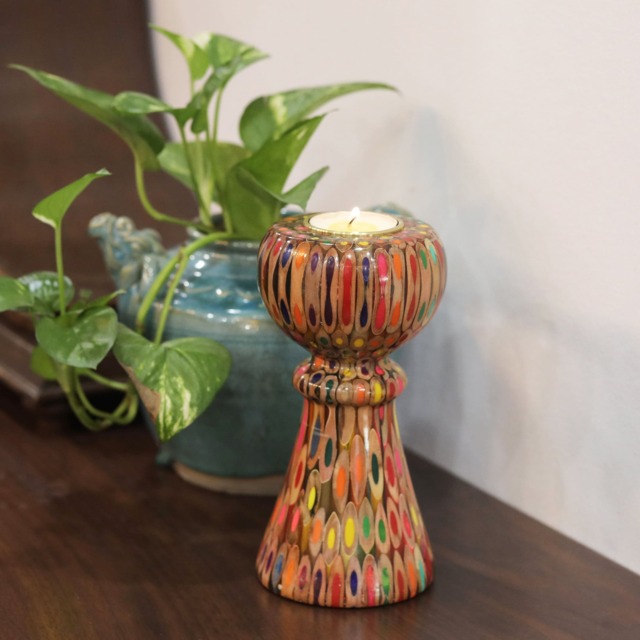 Princess Tealight Candle Holder - Resin Color-Pencil Stand Handmade Home Decor Idea Special Gift - image 1