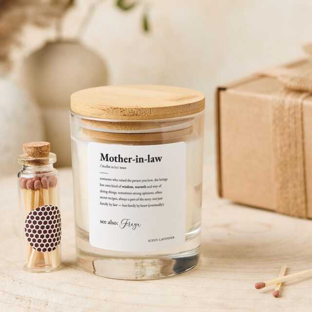 Personalised Mother-In-Law Candle Gift With Heartfelt Definition Custom Keepsake For Christmas Wedding Engagement Mother's Day Mother in Law - image 1