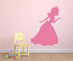 Princess Wall Decals, Blowing Kiss Vinyl Decal, Silhouette Decal - thumbnail 1