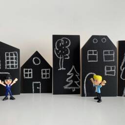 Chalkboard Wood Building Blocks Toddler Learning Toy - thumbnail 3
