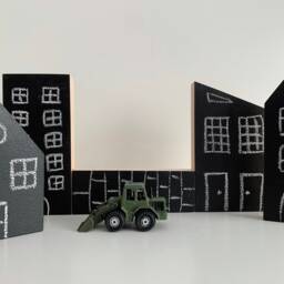 Chalkboard Wood Building Blocks Toddler Learning Toy - thumbnail 2