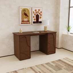 Handmade Birch Plywood Desk Scandinavian Modern Office With Artistic Drawers - thumbnail 2