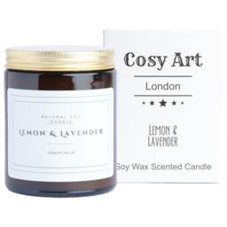 Lemon & Lavender Soy Wax Candle Natural Scented Candle 200Ml Best Seller Poured in London Essential Oil - thumbnail 1