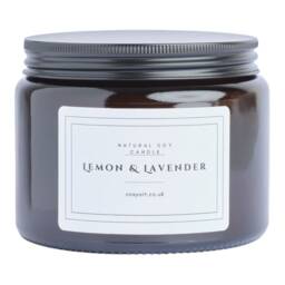 Lemon & Lavender Soy Wax Candle Natural Scented Candle 200Ml Best Seller Poured in London Essential Oil - thumbnail 3