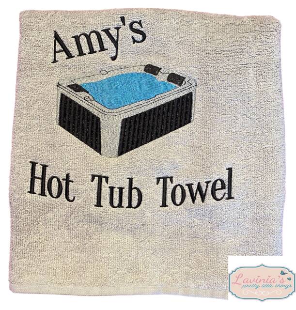 Embroidered Hot Tub Towel, Personalised Design, Custom Name Pool Party Towel With Name, Ideal For Gifts - image 1