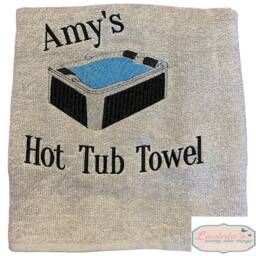 Embroidered Hot Tub Towel, Personalised Design, Custom Name Pool Party Towel With Name, Ideal For Gifts - thumbnail 2