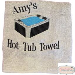 Embroidered Hot Tub Towel, Personalised Name, Pool Party Gift - thumbnail 2