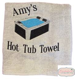 Embroidered Hot Tub Towel, Personalised Design, Custom Name Pool Party Towel With Name, Ideal For Gifts - thumbnail 1