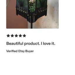 Green & Black Victorian Lampshade Beaded Fringe, Hand-stitched Velvet - thumbnail 4