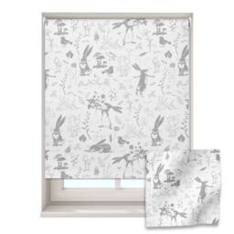 Grey Sketch Hares Roller Blind, Nursery Roller Blind, Guess How Much I Love You, Made To Measure, Blackout Blind - thumbnail 1