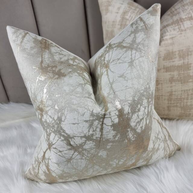 Luxury Lava Cream & Gold Cushion Cover Marble Design For New Home Designer Handmade Pillow/(Only Cover - image 1