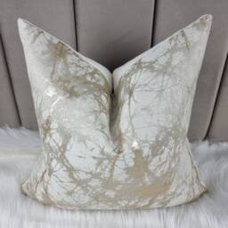 Luxury Lava Cream & Gold Cushion Cover Marble Design For New Home Designer Handmade Pillow/(Only Cover - thumbnail 3
