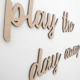 Play The Day Away - Playroom Quotes Children's Bedroom Wall Art Accessory Wooden Nursery Decor Scandi Boho Decoration - thumbnail 3