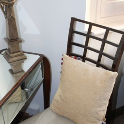 Gold Chenille Cushion Cover Square Pillow With Pom Poms - thumbnail 2