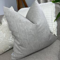 Cotton Blend Cushion Cover, Taupe Pillow Sofa Decorative Double Sided John Lewis Fabric - thumbnail 2