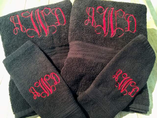Set Of 4 Monogrammed Towels