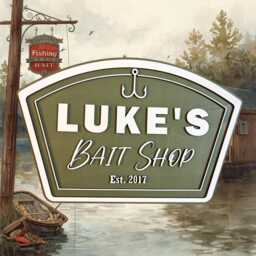 Father's Day Gift For Fisherman Dad, Fishing Bait Shop Sign, Rustic Man Cave Cabin Wall Decor, Lake House Dad - thumbnail 1