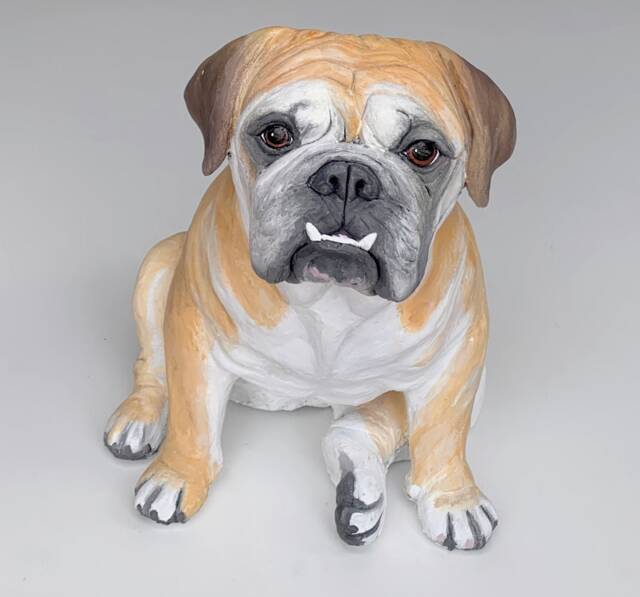 English Bulldog, Pet Memorial, Portrait, Dog Art, Gifts For Lovers, Clay Sculpture - image 1
