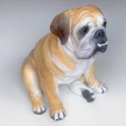English Bulldog, Pet Memorial, Portrait, Dog Art, Gifts For Lovers, Clay Sculpture - thumbnail 2