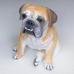 English Bulldog, Pet Memorial, Portrait, Dog Art, Gifts For Lovers, Clay Sculpture - thumbnail 3
