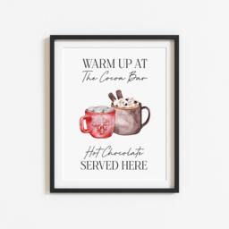 Hot Chocolate Print, Warm Up Cocoa Bar Seasonal Christmas Unframed Wall Art - thumbnail 2