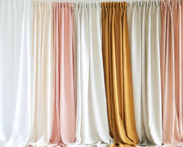 Linen Curtain Panels - Set Of 2 Semi-Sheer Living Room Curtains - image 1