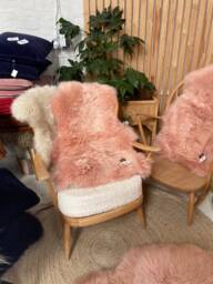 Soft Pink Sheepskin Rug, Peachy Coloured Rug , Genuine Fluffy Wool Interior Decoration - thumbnail 1