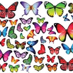 Fabric Butterfly Nursery Kids Wall Decals Stickers, Removable & Reusable - Just Peel Stick Set Of 40 Butterflies Decorations #3002 - thumbnail 2