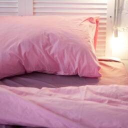 Cotton Duvet Cover Set in Purple & Pink. Double-Sided Cover + 2 Pillowcases. Twin Full Queen King Single Kingsingle Double Custom - thumbnail 3