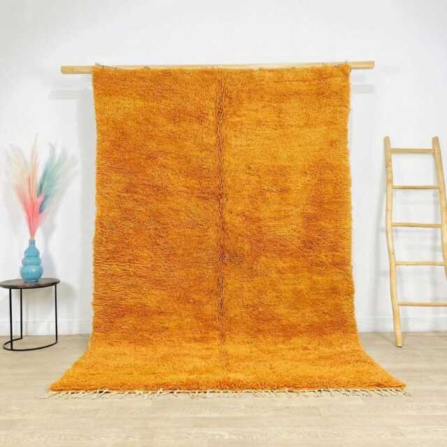 Vibrant Orange Moroccan Shag Rug - Soft High Pile Berber Carpet Cozy 8x10 Area For Modern Living Room Decor - image 1