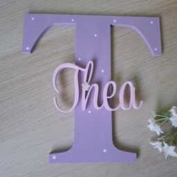 Personalised Wooden Name Sign Girl's Nursery Decor, Wall Or Door - thumbnail 3