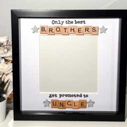 Handcrafted Gift For A Brother Who Is An Uncle Birthday Present Personalised With Photo Option Scrabble Art Frame - thumbnail 2