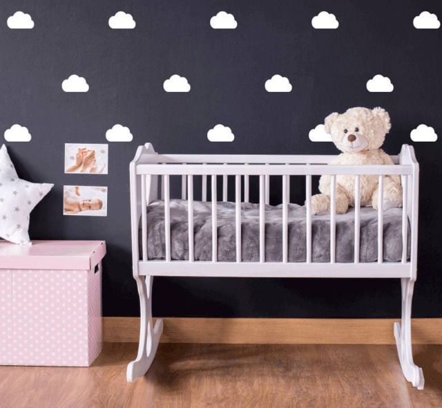45 Cloud Wall Stickers, Nursery Decals, Art, Decor, Mini Clouds