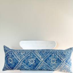 Indigo Dot Block Print Mudcloth Hmong Pillow Case - thumbnail 2