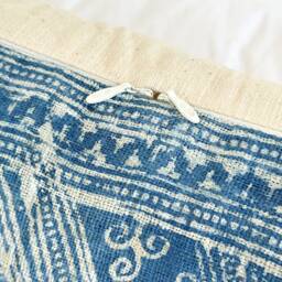 Indigo Dot Block Print Mudcloth Hmong Pillow Case - thumbnail 3