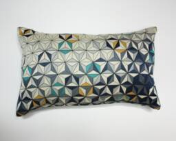 Geometric Star Pillow Cover Brentano Equinox Hydra, Blue Sunbrella - thumbnail 1