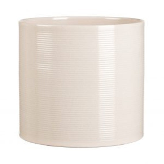 Beige Ribbed Cylindrical Ceramic Planter/House Plant Pot Various Sizes 10cm-33cm