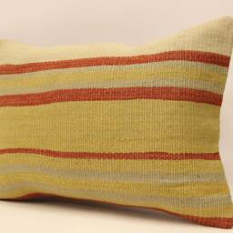 Anatolian Kilim Pillow, Striped Handwoven Sofa Pillow, 14x20 Decorative Cushion Cover Throw Pillow 4Bef-310 - thumbnail 3