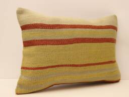Anatolian Kilim Pillow, Striped Handwoven Sofa Pillow, 14x20 Decorative Cushion Cover Throw Pillow 4Bef-310