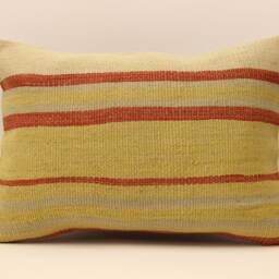 Anatolian Kilim Pillow, Striped Handwoven Sofa Pillow, 14x20 Decorative Cushion Cover Throw Pillow 4Bef-310 - thumbnail 2