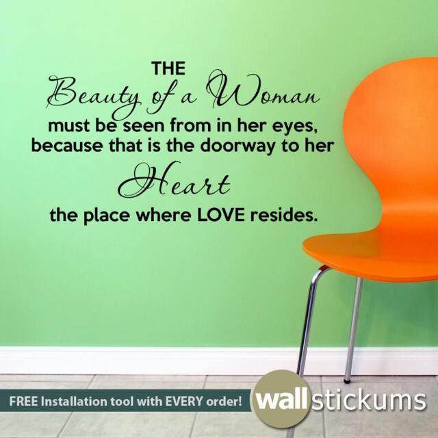 Audrey Hepburn Quote Wall Decal The Beauty Of A Woman - image 1