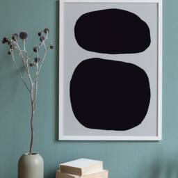 Black Circles Poster, Scandinavian Art, Nordic Decor, Abstract Geometric Print, Monochrome Poster - thumbnail 3