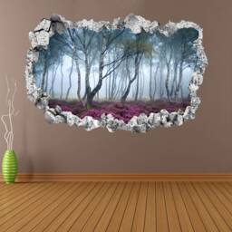 Foggy Forest Trees Wall Decal Sticker Mural Poster Print Art Home Office Decor Kp20